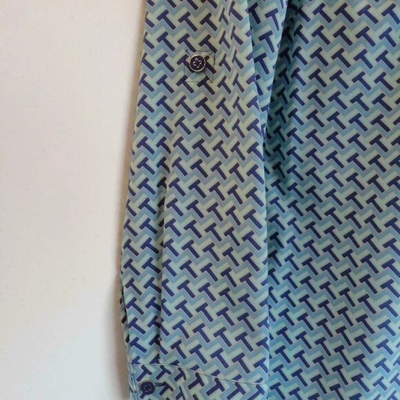 NWT TORY BURCH Juniper Berry T-Zag Small C Silk Blend Kasey Tunic Top Blouse 2 - Picture 4 of 8